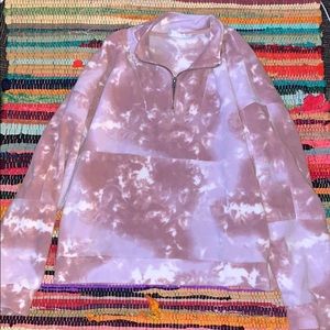 Tie Dye Quarter Zip Fleece with pockets